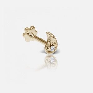 Maria Tash 14k Diamond Paisley Stud